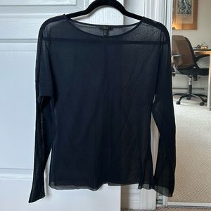 COS navy sheer long sleeves